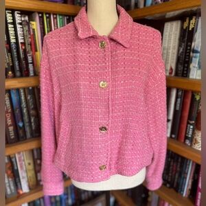 Zara Vibrant Pink Textured Jacket